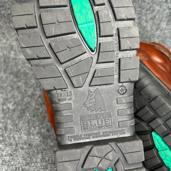 Steel Blue Argyle Met Bump 6" Waterproof MG Steel Toe Side Zipper Work Boots - Picture 13 of 15